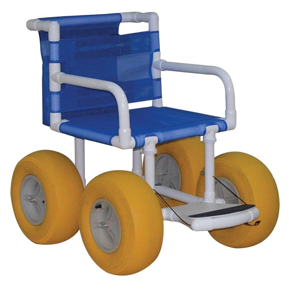 MJM International Echo All Terrain Transport Chair with XL Heavy Duty Wheels