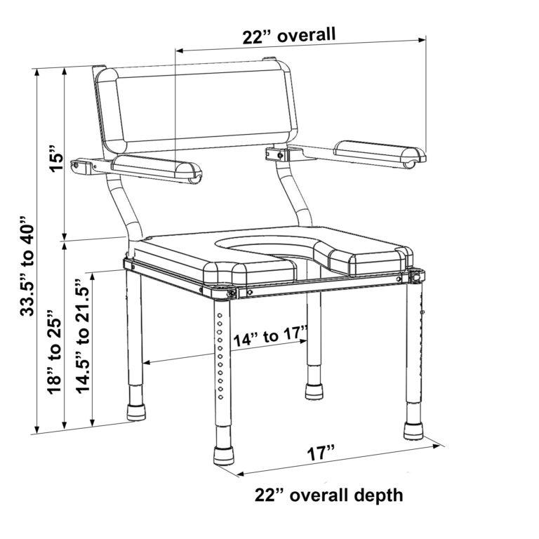 Nuprodx Stationary shower and commode chair MC3000