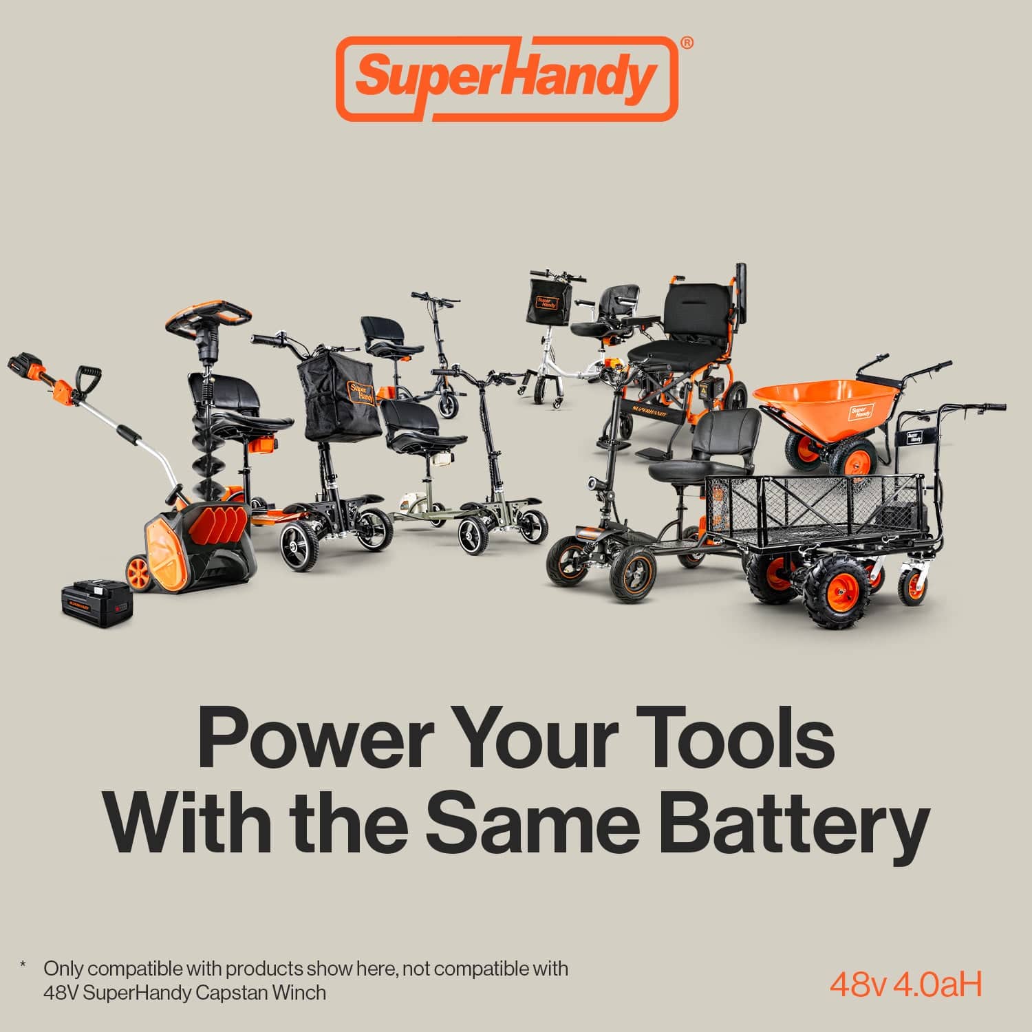 SuperHandy 48V 4Ah Lithium Ion Battery - For 48V Battery Systems GUT138